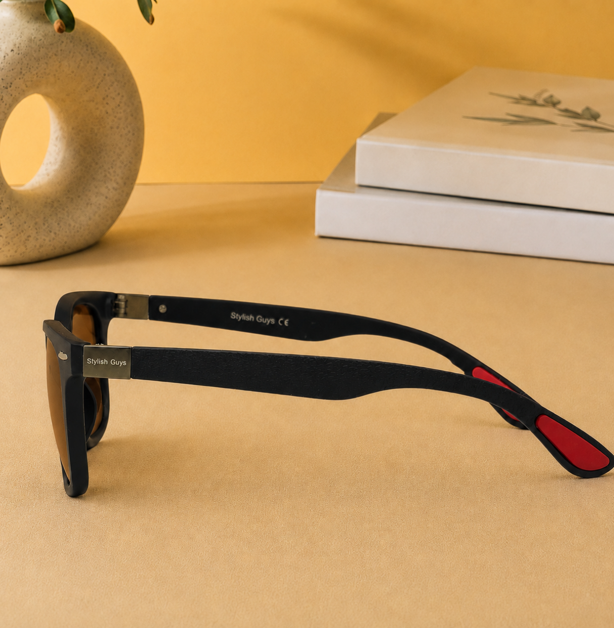 Sunglasses For Men With Brown Glass & Black Frame 4195 Square Sunglass By Sunglasses Deal