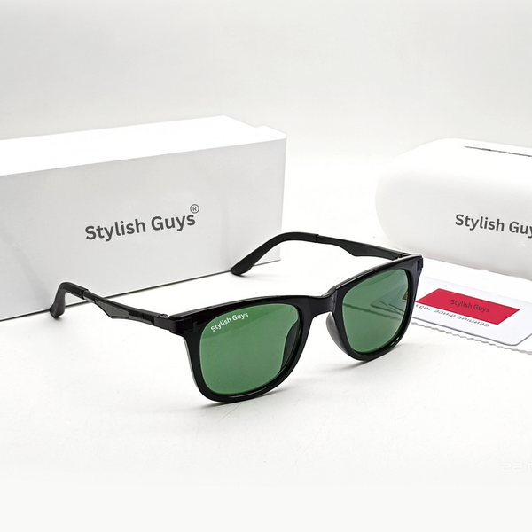 New Fancy Square Trending Latest Fixed Nosed Green Mirror & Black Frame With Metal Frame Hot Favorite Sunglass For Men, Women & Unisex. ( SG - 4287 )