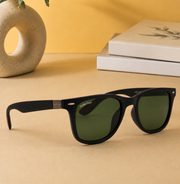 Sunglasses For Men With Green Glass & Black Frame 4195 Square Sunglass By Sunglasses Deal