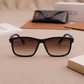 Sunglasses For Men With Brown Shade Glass & Black Frame 4228 Square Sunglass By Sunglasses Deal