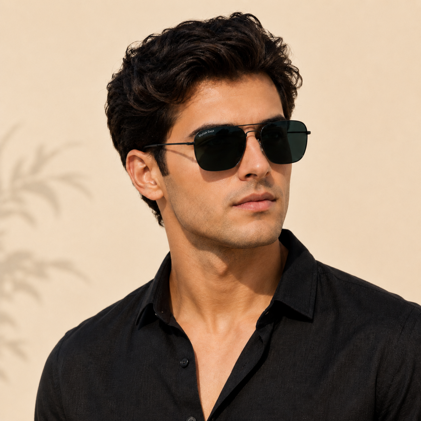 Sunglasses For Men With Black Glass & Black Frame 3136 Square Sunglass By Sunglasses Deal