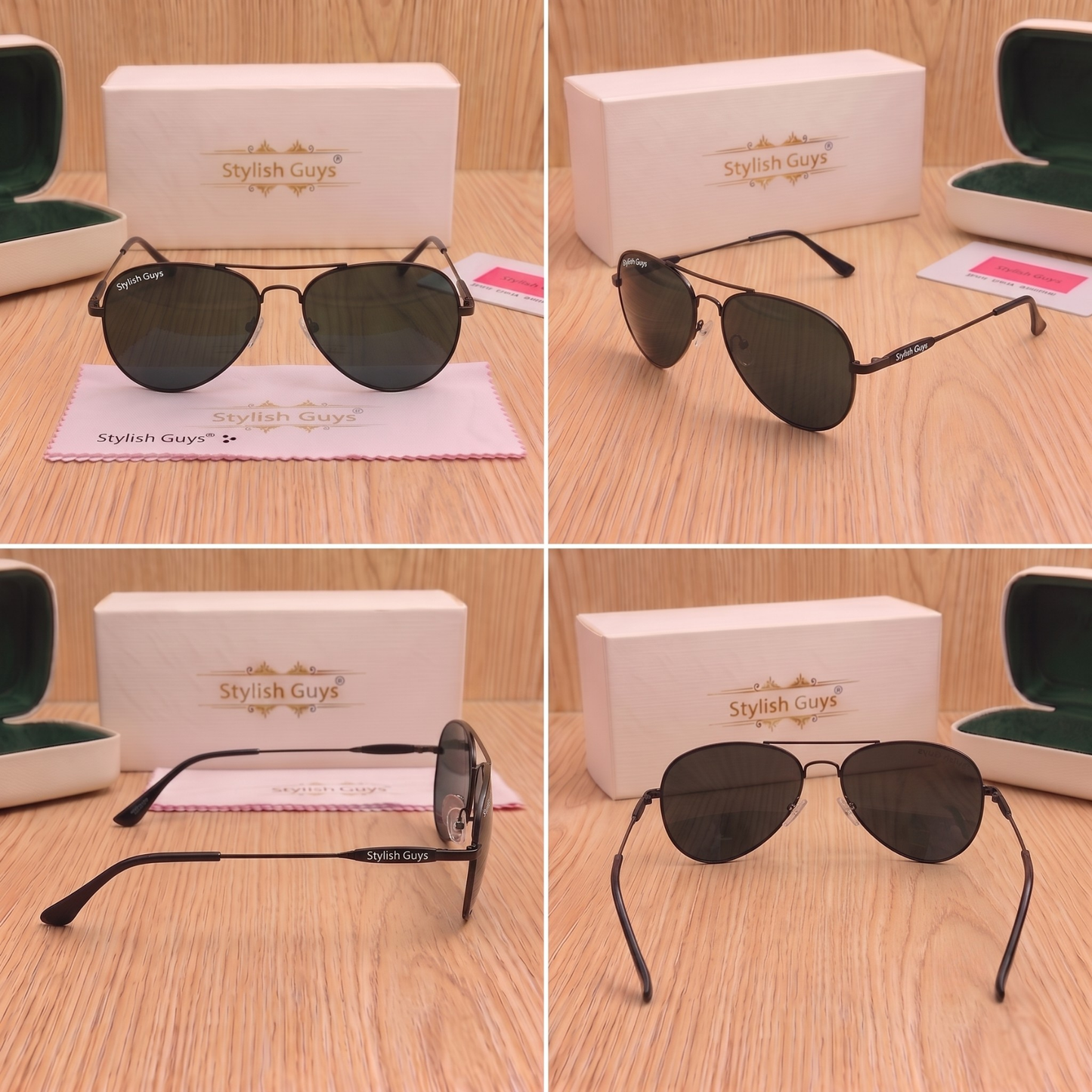 Sunglasses For Men With Black Glass & Black Frame 3517 Aviator Oval Sunglass By Sunglasses Deal