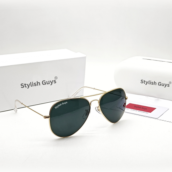 New Fancy Latest Flexible Nosed Trending Shaded B2 Black Mirror & Golden Frame Aviator With Metal Frame Hot Favourite Sunglass For Men, Women & Unisex. ( SG - 3026 )