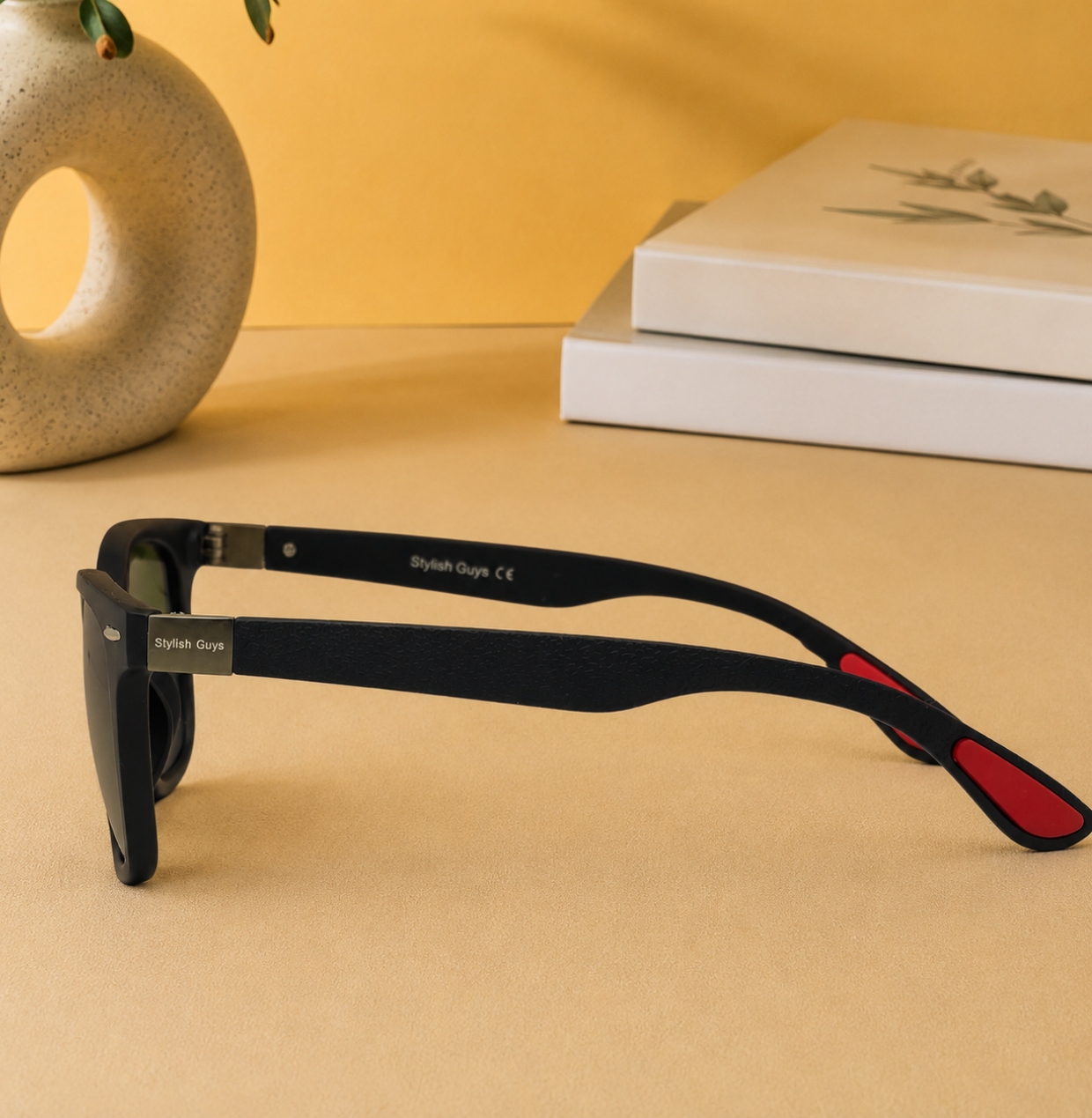 Sunglasses For Men With Green Glass & Black Frame 4195 Square Sunglass By Sunglasses Deal