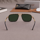 Sunglasses For Men With Green Glass & Golden Frame 4413 Square Sunglass By Sunglasses Deal