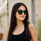 Sunglasses For Men With Green Glass & Black Frame 4195 Square Sunglass By Sunglasses Deal
