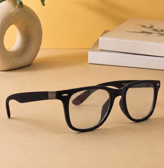 Sunglasses For Men With Clear Glass & Black Frame 4195 Square Sunglass By Sunglasses Deal