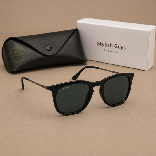 Sunglasses For Men With Black Glass & Black Frame 4221 Square Sunglass By Sunglasses Deal