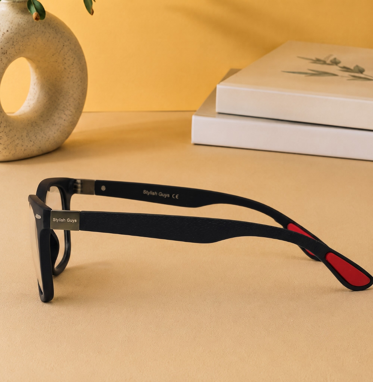 Sunglasses For Men With Clear Glass & Black Frame 4195 Square Sunglass By Sunglasses Deal