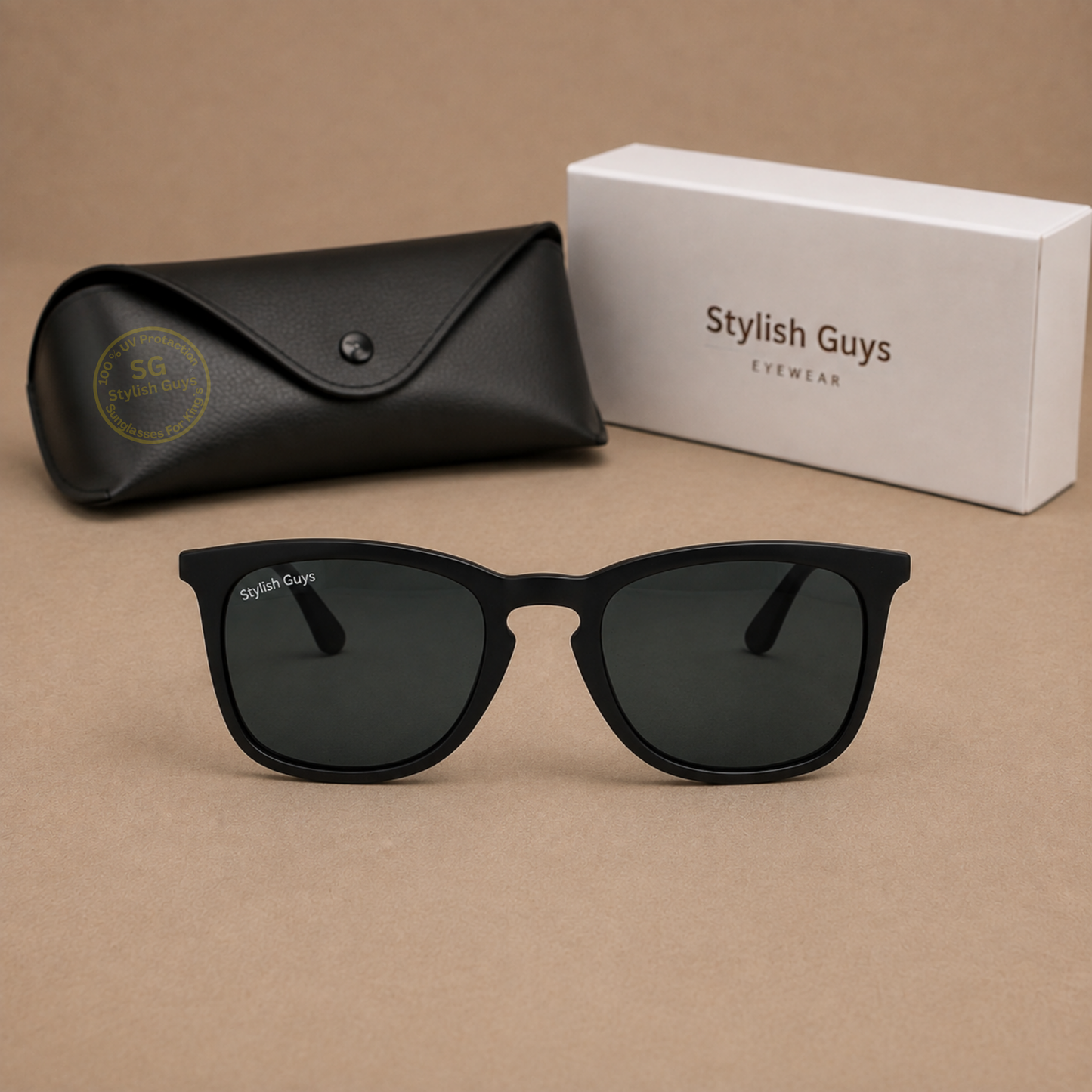 Sunglasses For Men With Black Glass & Black Frame 4221 Square Sunglass By Sunglasses Deal