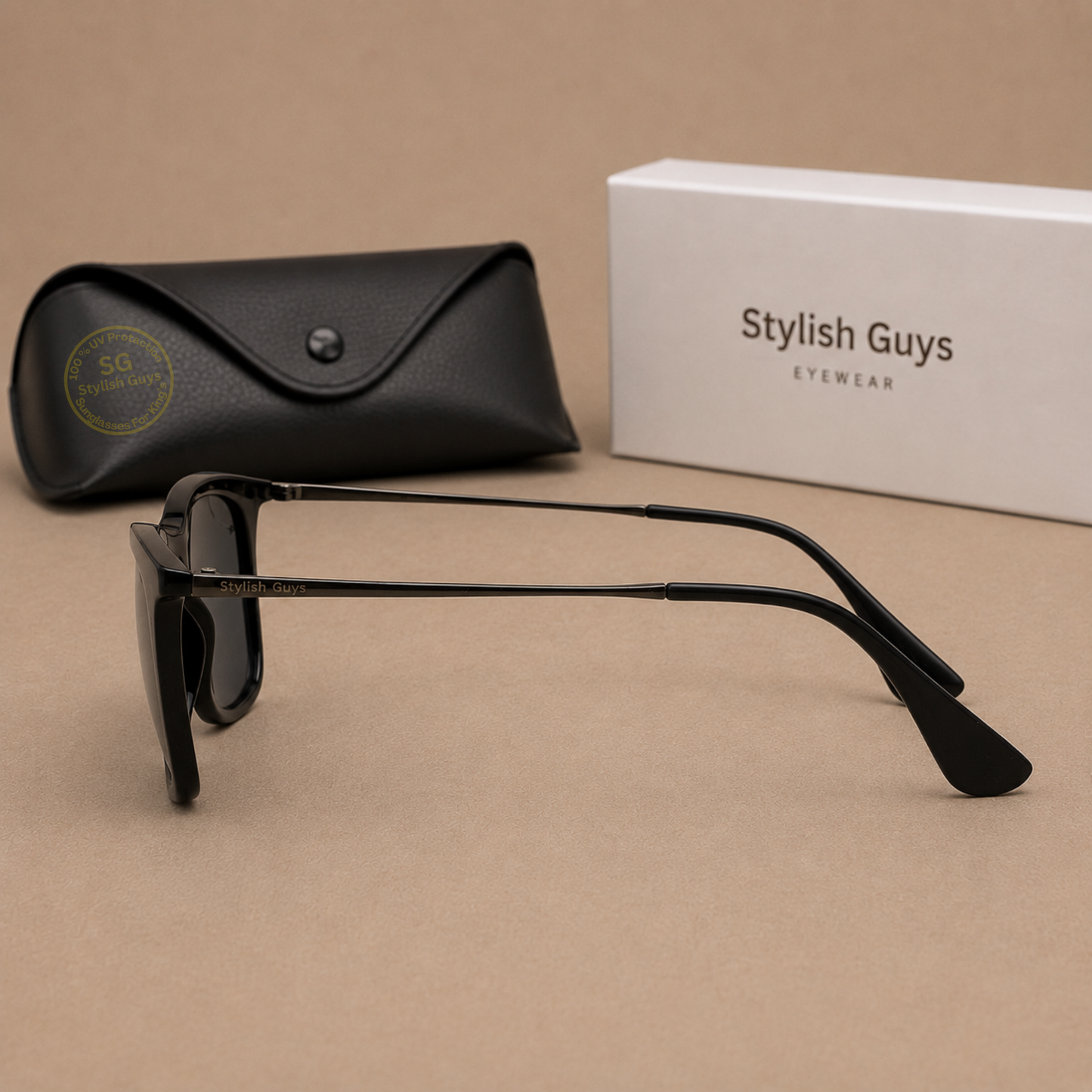 Sunglasses For Men With Black Glass & Black Frame 4221 Square Sunglass By Sunglasses Deal