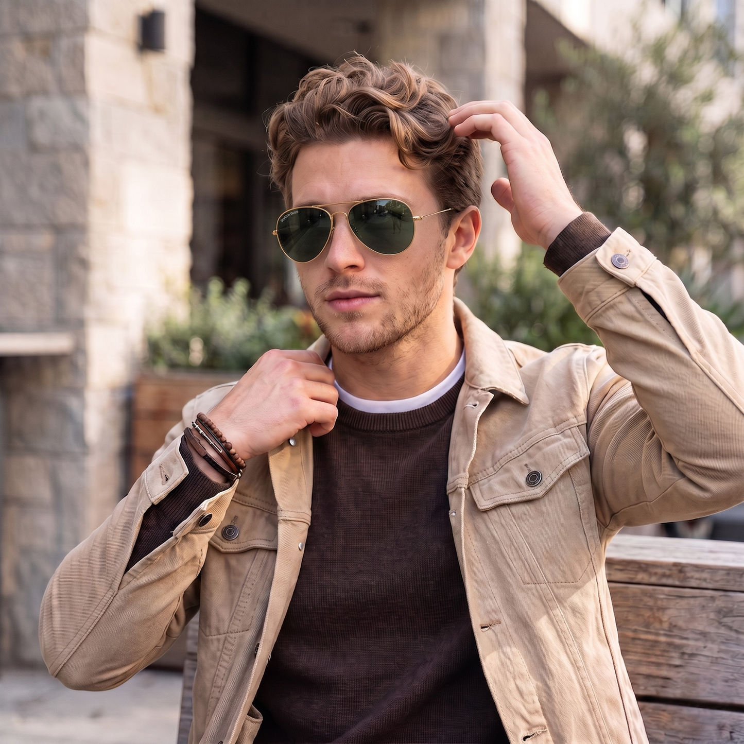 Sunglasses For Men With Black Glass & Golden Frame 3026 Aviator Sunglass By Sunglasses Deal