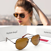 Sunglasses For Men With Brown Glass & Brown Frame 3026 Aviator Sunglass By Sunglasses Deal