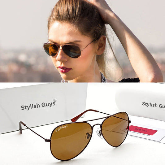 Sunglasses For Men With Brown Glass & Brown Frame 3026 Aviator Sunglass By Sunglasses Deal