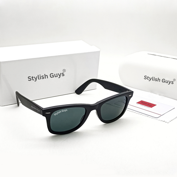 New Fancy Latest Flexible Nosed Trending Black Mirror & Black Frame Slant Wayfarer Hot Favourite Sunglass For Men, Women & Unisex. ( SG - 2140 )