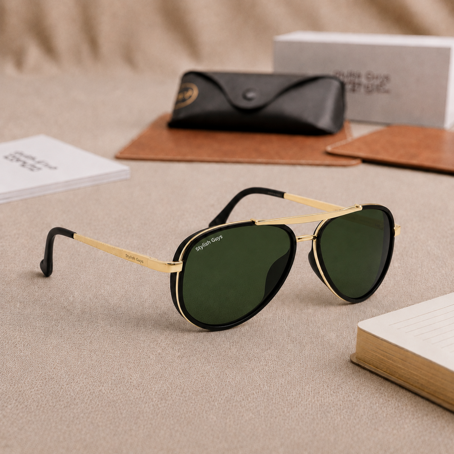 Sunglasses For Men With Black Glass & Golden Frame 4414 Aviator Oval Sunglass By Sunglasses Deal