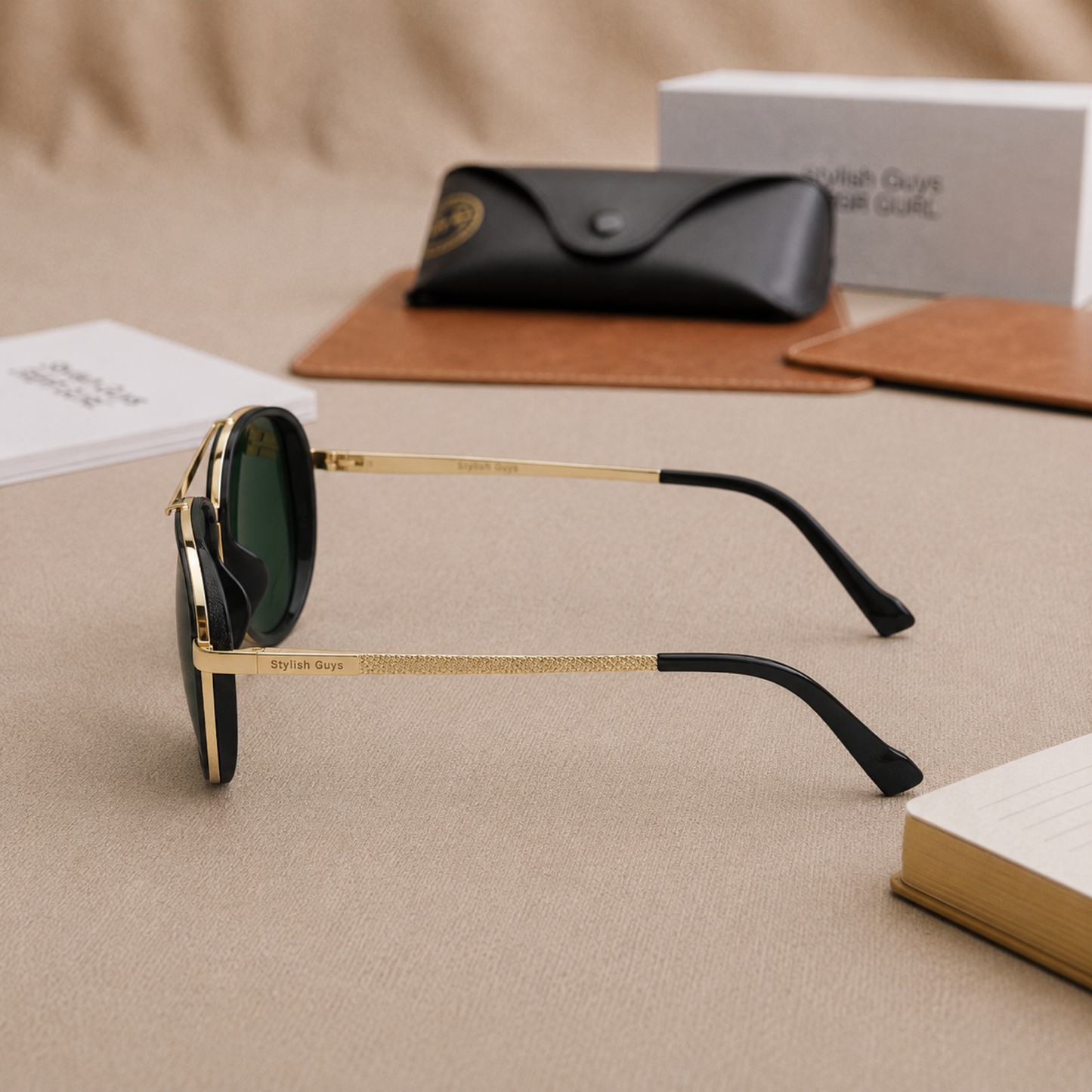 Sunglasses For Men With Black Glass & Golden Frame 4414 Aviator Oval Sunglass By Sunglasses Deal