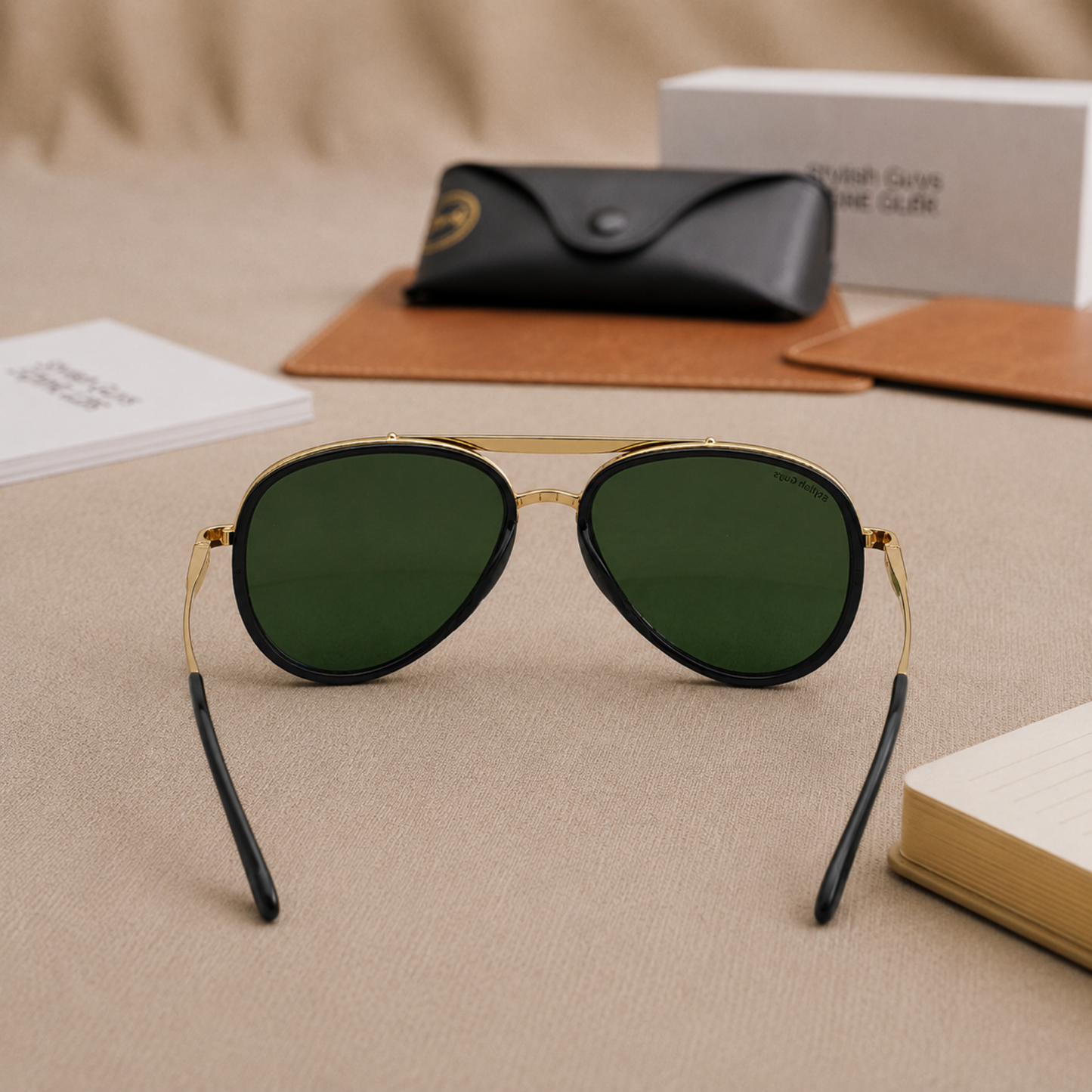 Sunglasses For Men With Black Glass & Golden Frame 4414 Aviator Oval Sunglass By Sunglasses Deal