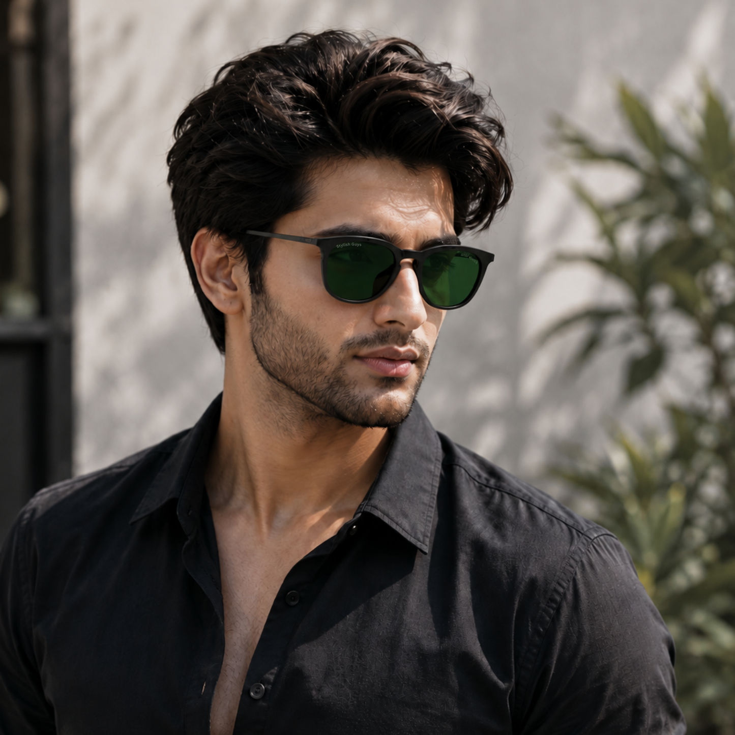 Sunglasses For Men With Green Glass & Black Frame 4221 Square Sunglass By Sunglasses Deal