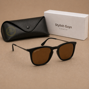 Sunglasses For Men With Brown Glass & Black Frame 4221 Square Sunglass By Sunglasses Deal