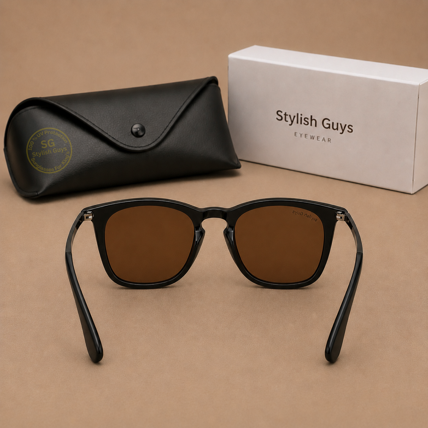 Sunglasses For Men With Brown Glass & Black Frame 4221 Square Sunglass By Sunglasses Deal