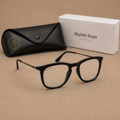 Sunglasses For Men With Clear Glass & Black Frame 4221 Square Sunglass By Sunglasses Deal