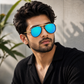 Sunglasses For Men With Aqua Blue Mercury Glass & Golden Frame 4414 Aviator Oval Sunglass By Sunglasses Deal