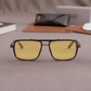 Sunglasses For Men With Candy Yellow Glass & Black Frame 4413 Square Sunglass By Sunglasses Deal