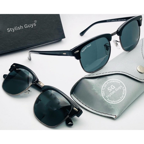 Top Trendy Hot New Stylish Attractive Black & Black 3016 Evergreen UV Protected Club Master Sunglasses For King's Men & Women
