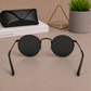 Sunglasses For Men With Black Glass & Black Frame 3447 Panto Round Sunglass By Sunglasses Deal