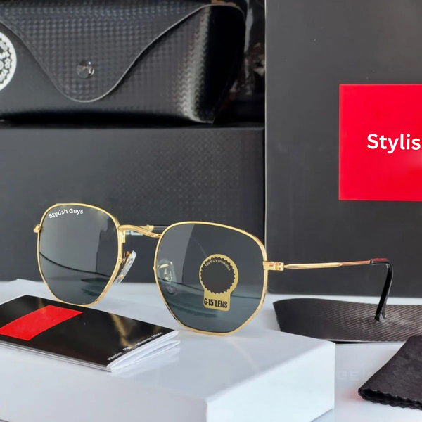 New Fancy Latest Flexible Nosed Trending B2 Hexagaon With Metal Frame Hot Favourite Sunglass For Men, Women & Unisex. ( SG - 3548 )