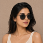 Sunglasses For Men With Black Glass & Black Frame 3447 Panto Round Sunglass By Sunglasses Deal