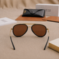 Sunglasses For Men With Brown Glass & Golden Frame 4414 Aviator Oval Sunglass By Sunglasses Deal