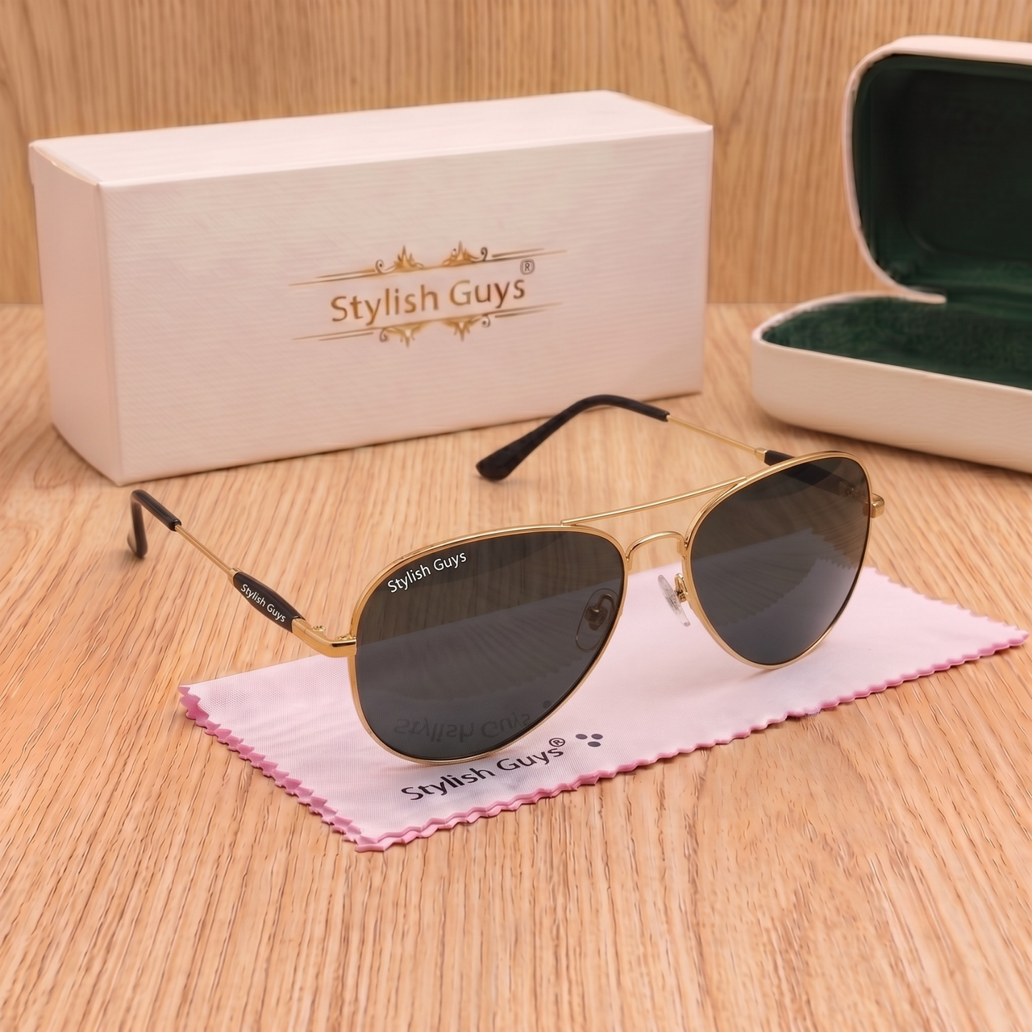 Sunglasses For Men With Black Glass & Golden Frame 3517 Aviator Oval Sunglass By Sunglasses Deal