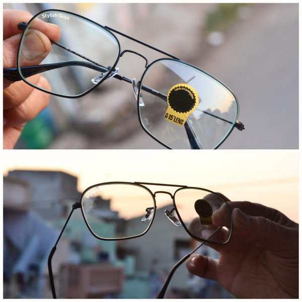 Top Trendy Hot New Stylish Attractive Clear & Black 3136 Evergreen UV Protected Sunglasses For King's Men & Women