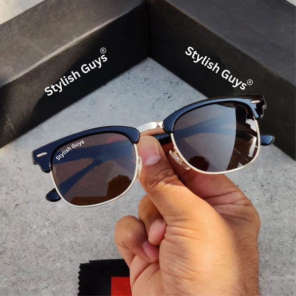 Top Trendy Hot New Stylish Attractive Brown & Golden 3016 Evergreen UV Protected Club Master Sunglasses For King's Men & Women