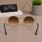 Sunglasses For Men With Brown Shade Glass & Golden Frame 3447 Panto Round Sunglass By Sunglasses Deal