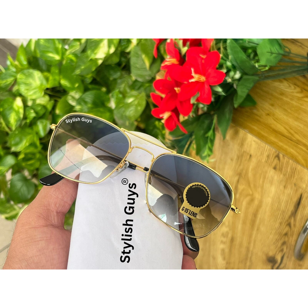 Top Trendy Hot New Stylish Attractive Blue Shade & Golden 3136 Evergreen UV Protected Sunglasses For King's Men & Women