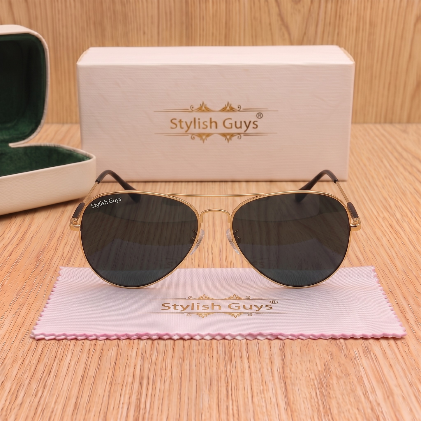 Sunglasses For Men With Black Glass & Golden Frame 3517 Aviator Oval Sunglass By Sunglasses Deal