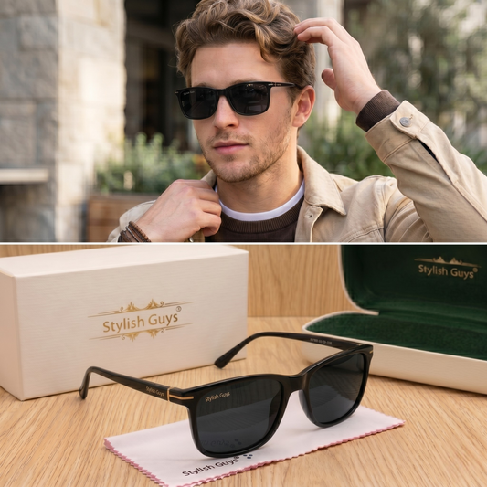 Sunglasses For Men With Black Glass & Black Frame 4708 Square Sunglass By Sunglasses Deal