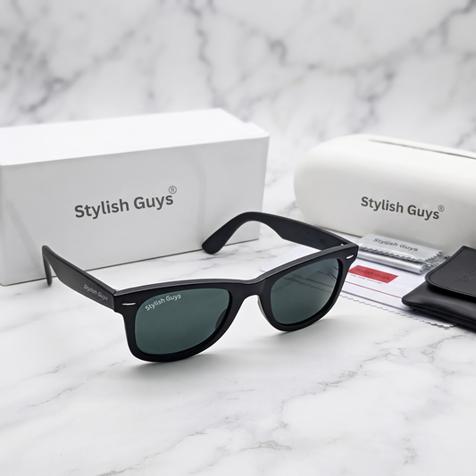 Sunglasses For Men With Black Glass & Black Frame 2140 Wayfarer Sunglass By Sunglasses Deal