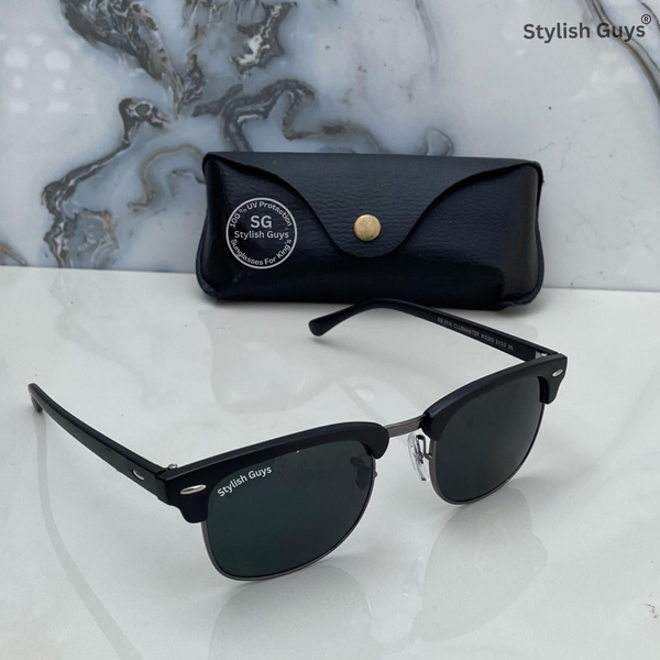 Top Trendy Hot New Stylish Attractive Black & Black 3016 Evergreen UV Protected Club Master Sunglasses For King's Men & Women