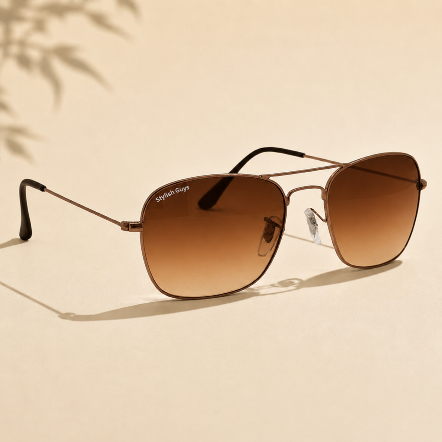 Sunglasses For Men With Brown Shade Glass & Brown Frame 3136 Square Sunglass By Sunglasses Deal