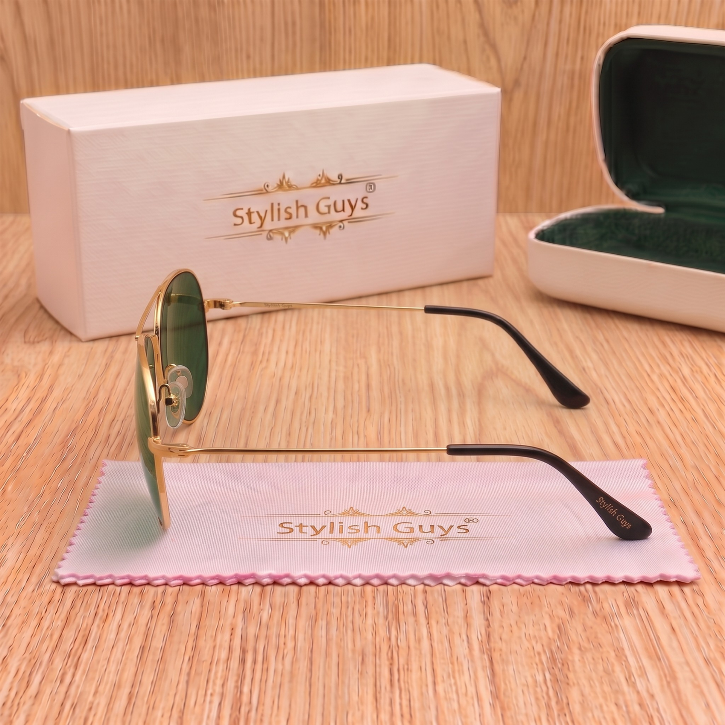 Sunglasses For Men With Green Glass & Golden Frame 3026 Aviator Sunglass By Sunglasses Deal