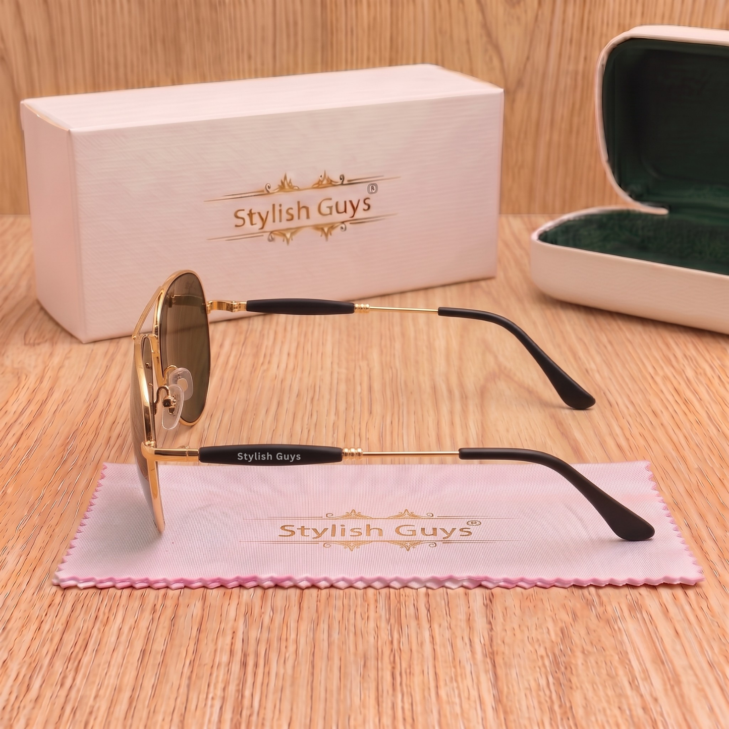 Sunglasses For Men With Black Glass & Golden Frame 3517 Aviator Oval Sunglass By Sunglasses Deal