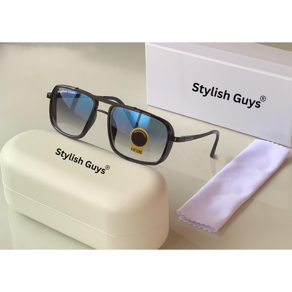 Top Trendy Hot New Stylish Attractive Blue Shade & Black 4413 Evergreen UV Protected Sunglasses For King's Men & Women