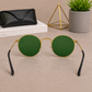 Sunglasses For Men With Green Glass & Golden Frame 3447 Panto Round Sunglass By Sunglasses Deal