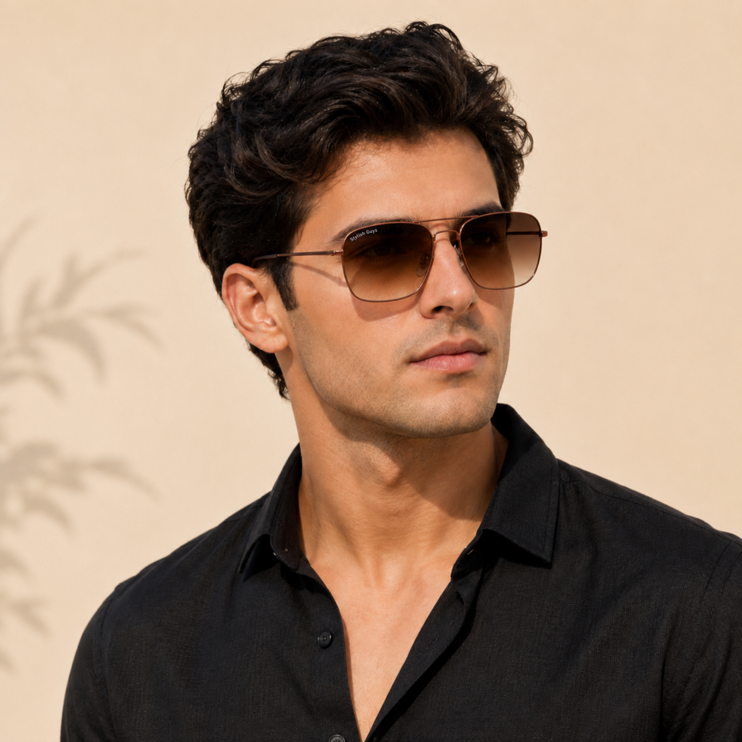 Sunglasses For Men With Brown Shade Glass & Brown Frame 3136 Square Sunglass By Sunglasses Deal
