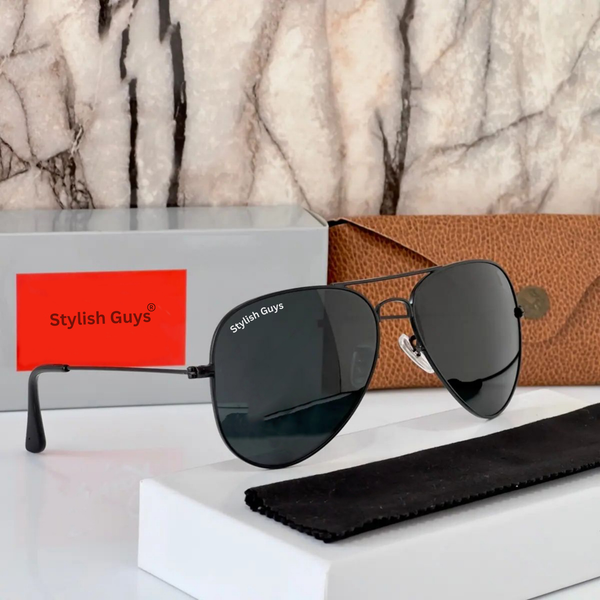 New Fancy Latest Flexible Nosed Trending Shaded B2 Black Mirror & Black Frame Aviator With Metal Frame Hot Favourite Sunglass For Men, Women & Unisex. ( SG - 3026 )