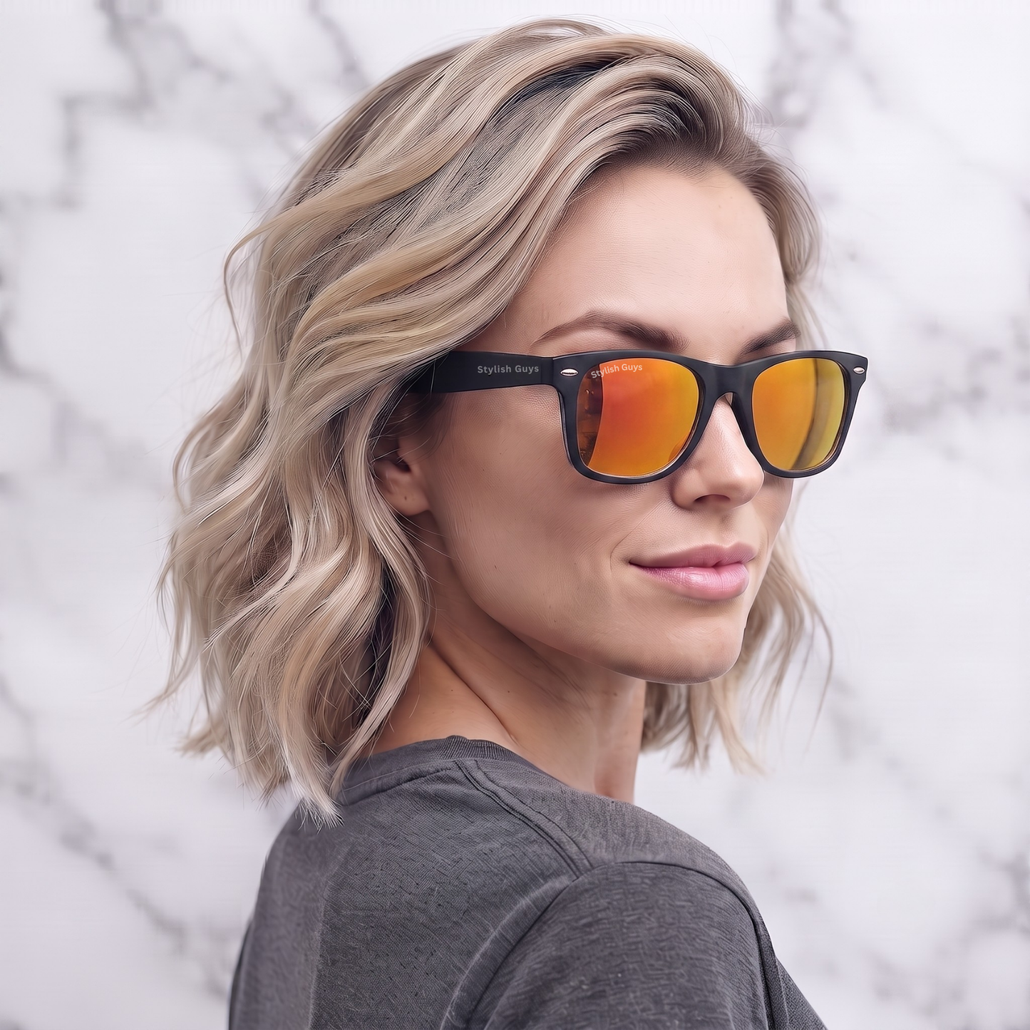 Sunglasses For Men With Orange Mercury Glass & Black Frame 2140 Wayfarer Sunglass By Sunglasses Deal